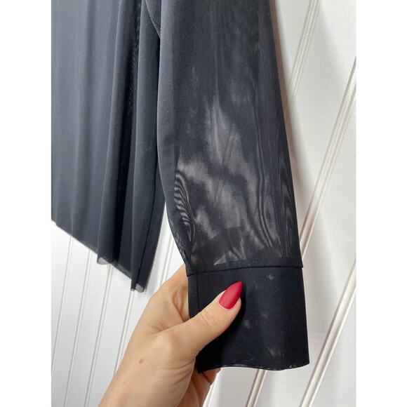 NWT Wilfred Women’s Black Sheer Long Sleeve Pullover Blouse Top Size 2 - Picture 2 of 7